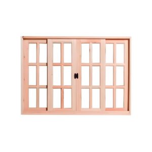 Vitrô Quad. Eucalipto Correr Reto de Madeira