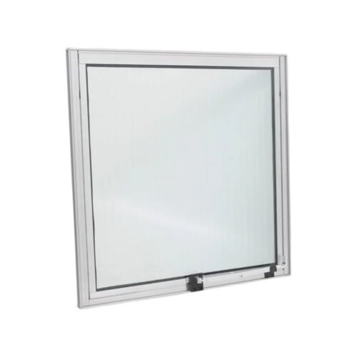 Janela Maxim-Ar 1 seção em Alumínio Brilhante e Vidro Mini