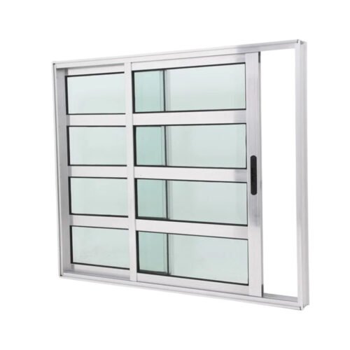 Janela Travessa em Alumínio Brilhante com 2 folhas – Premium quad