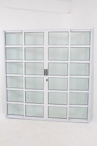 Porta Travessa 4 Folhas de Alumínio Branco