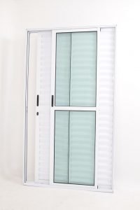 Porta Balcão 3 folhas de Alumínio Branco