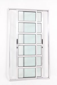 Porta Travessa 2 folhas Móveis de Alumínio Brilhante