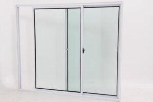 Janela de Vidro de Alumínio Branco com 2 folhas