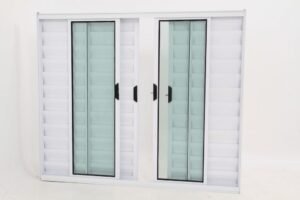 Janela Veneziana de Alumínio Branco de 6 folhas