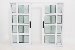 Janela Travessa em Alumínio Branco com 4 folhas