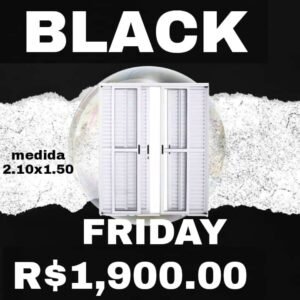 Porta Balcão de Alumínio Branco de 6 folhas