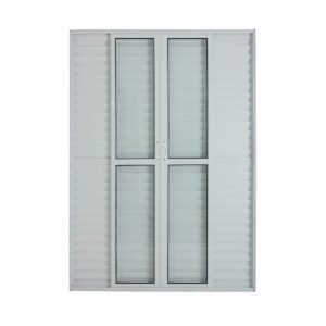 Porta Balcão de Alumínio Branco de 6 Folhas