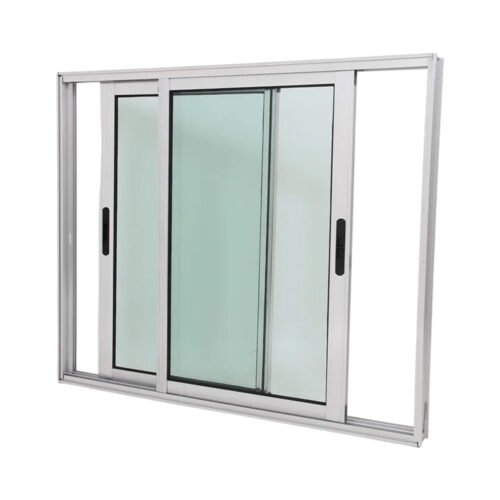 Janela de Vidro em Alumínio Brilhante de 2 folhas Móveis – Premium quad