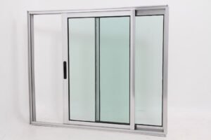 Janela de Vidro e Alumínio Brilhante 2 folhas