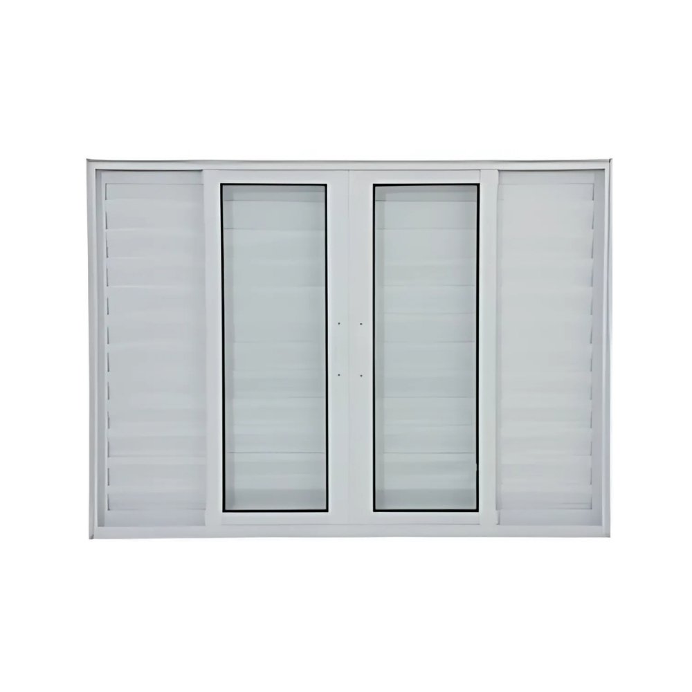 Janela Veneziana de Alumínio Branco de 6 folhas - Premium