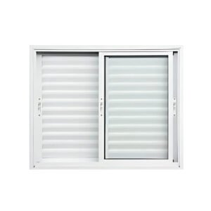 Janela Veneziana de Alumínio Branca de 3 folhas Móveis - Premium