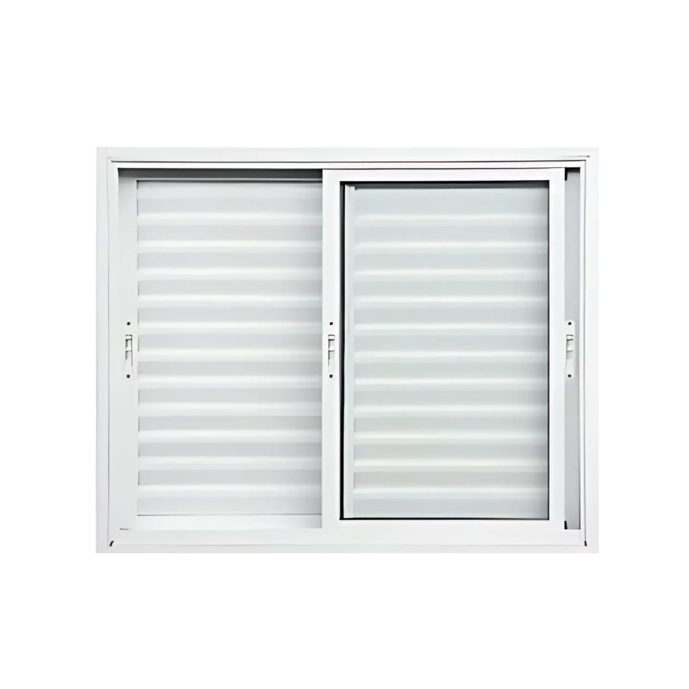Janela Veneziana de Alumínio Branca de 3 folhas Móveis - Premium
