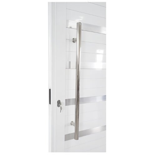 Porta lambril com friso e vidro lateral