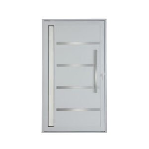 PORTA DE ALUMINIO LAMBRIL BRANCO COM VIDRO E FRISO PIVOTANTE LINHA 30