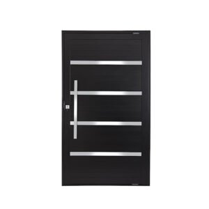 PORTA DE ALUMINIO LAMBRIL PRETO COM FRISO PIVOTANTE LINHA 30