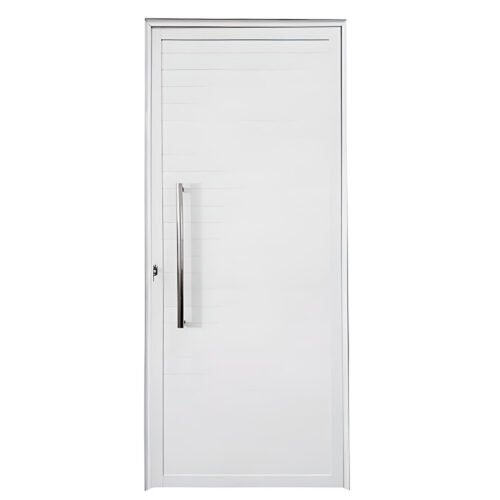Porta de Alumínio Lambril Branco Pivotante Linha Premium 25
