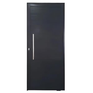 Porta de Alumínio Lambril Preto Pivotante Linha Premium 25