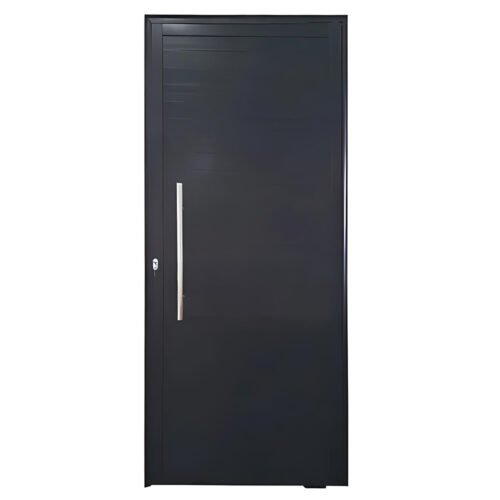 Porta de Alumínio Lambril Preto Pivotante Linha Premium 25