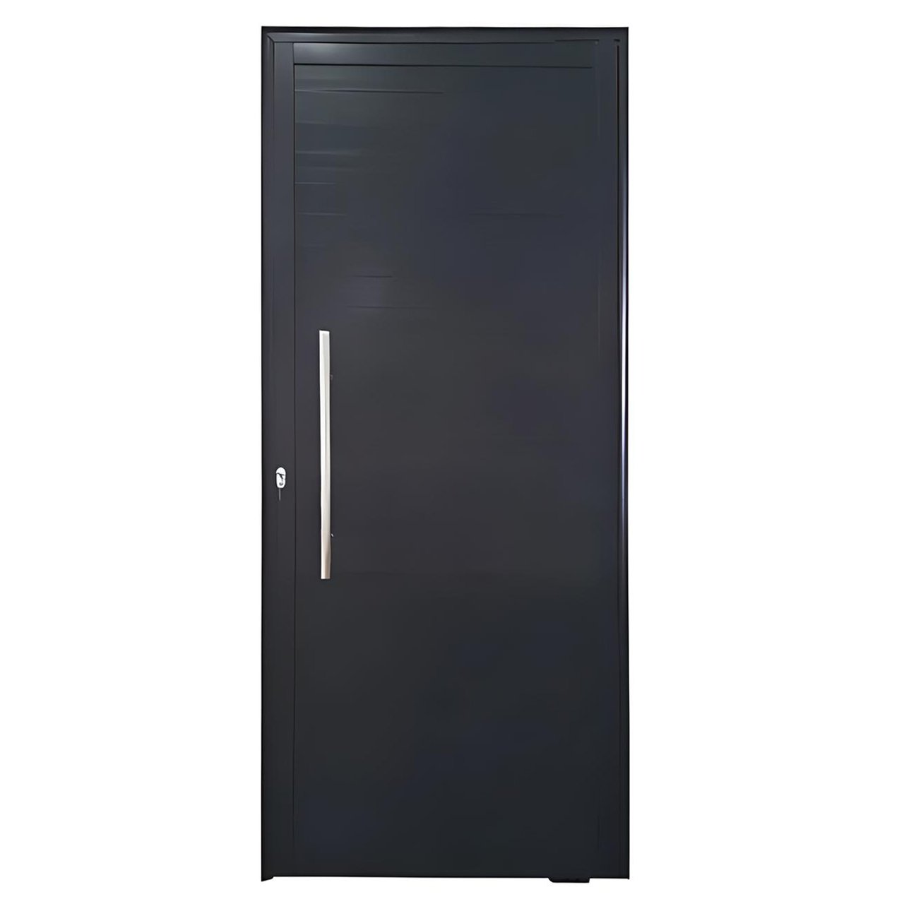 Porta de Alumínio Lambril Preto Pivotante Linha Premium 25
