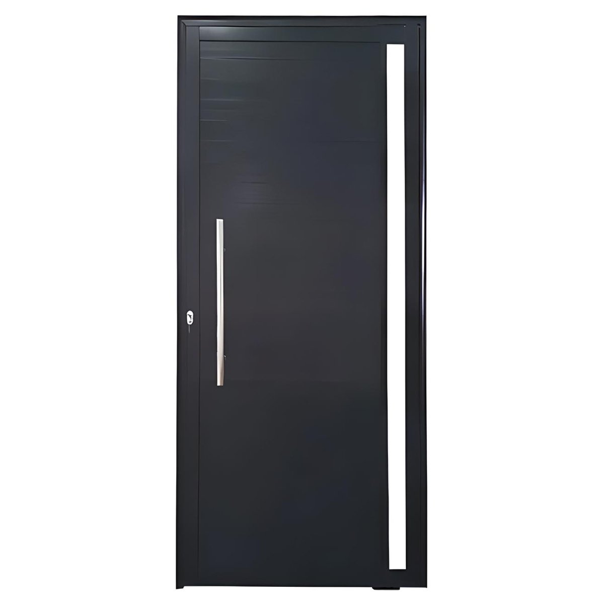 Porta de Alumínio Lambril Preto com Vidro Pivotante Linha Premium 25 quad