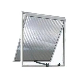 Janela Maxim-Ar 1 seção em Alumínio Brilhante e Vidro canelado