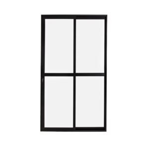 Porta Sacada 2 Folhas Alumínio Preto e Vidros