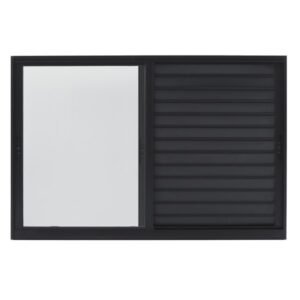 Janela Veneziana de Alumínio Preto 3 Folhas Premium