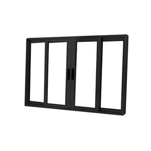 Janela de Vidro 4 Folhas de Alumínio Preto Linha Premium