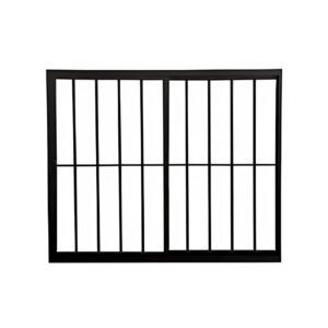 Janela de Vidro 2 folhas de Alumínio Preto com grade – Modular