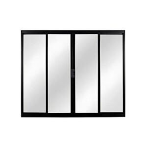 Janela de Vidro 4 folhas de Alumínio Preto sem grade – Modular