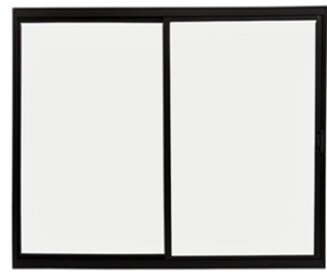 Janela de Vidro de Alumínio Preto com 2 folhas – Modular