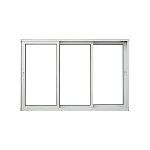 Janela de Vidro em Alumínio Branco de 3 folhas Móveis – Premium