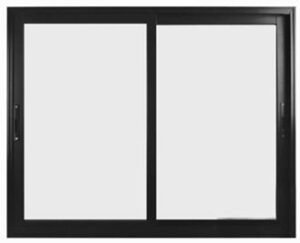 Janela de Vidro em Alumínio Preto de 2 folhas Móveis – Premium