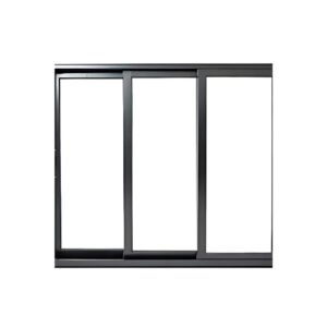 Janela de Vidro em Alumínio Preto de 3 folhas Móveis – Premium