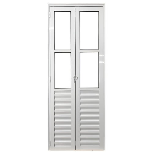 PORTA PALHETA CAMARÃO ALUMINIO BRANCO E VIDRO 1