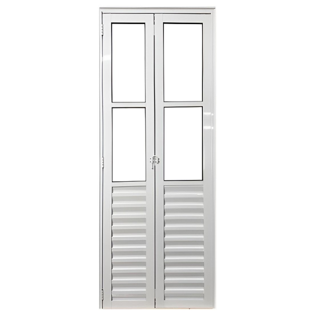 PORTA PALHETA CAMARÃO ALUMINIO BRANCO E VIDRO 1